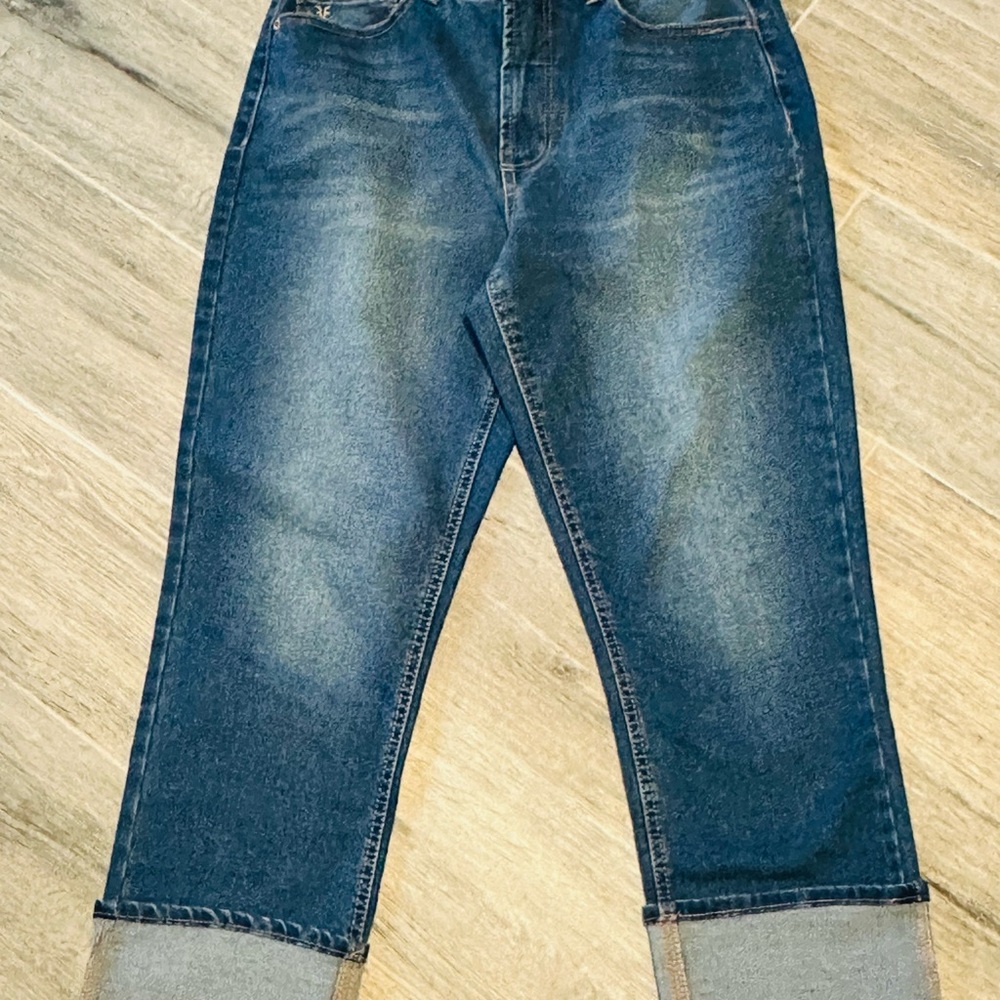 Frye Women's Dark Wash Blue High-Rise Cropped Cuffed Jeans Size 8/29